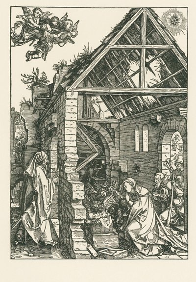 Klanění pastýřů, asi 1502-03 (dřevoryt) od Albrecht Dürer or Duerer