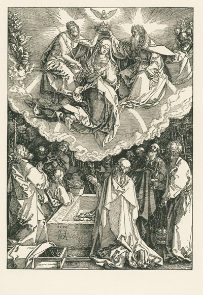Nanebevzetí a korunovace Panny Marie od Albrecht Dürer or Duerer