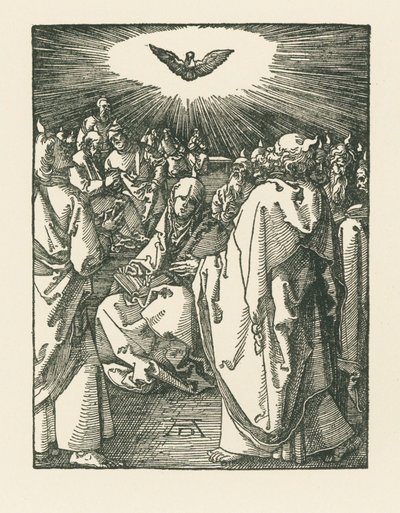 Seslání Ducha svatého, asi 1510 (dřevoryt) od Albrecht Dürer or Duerer