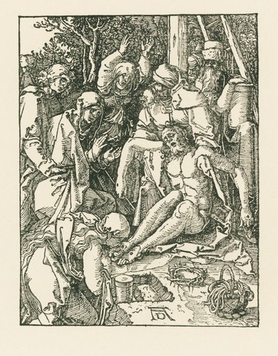 Oplakávání Krista, asi 1509-10 (dřevoryt) od Albrecht Dürer or Duerer