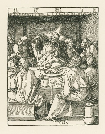 Poslední večeře, asi 1508-09 (dřevoryt) od Albrecht Dürer or Duerer