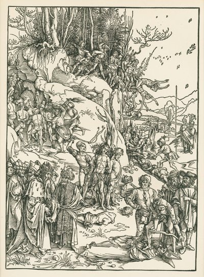 Umučení deseti tisíc, asi 1496 (dřevoryt) od Albrecht Dürer or Duerer