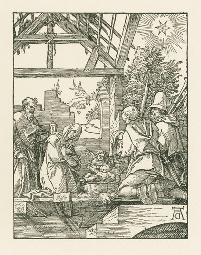 Narození Páně, asi 1510 (dřevoryt) od Albrecht Dürer or Duerer