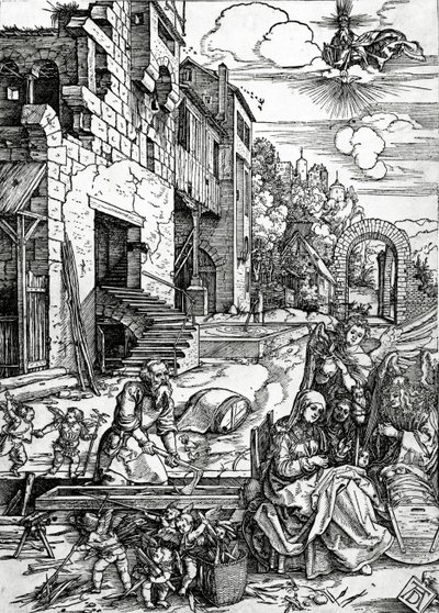 Odpočinek na útěku do Egypta ze série Život Panny od Albrecht Dürer