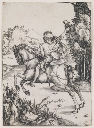 Malý kurýr, asi 1496 (rytina) od Albrecht Dürer or Duerer