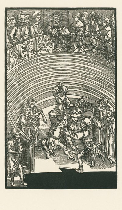Divadlo, asi 1492-93 (dřevoryt) od Albrecht Dürer or Duerer