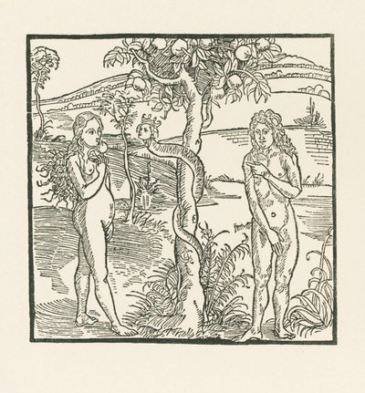 Pád. Ilustrace k "Der Ritter von Turn", asi 1493-93 (dřevoryt) od Albrecht Dürer or Duerer