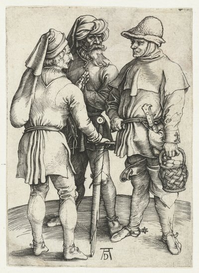 Tři rolníci v rozhovoru, od Albrecht Dürer or Duerer