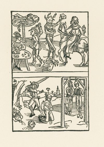 Dřevoryt do " Wie der Würffel auff ist Kumen " od Albrecht Dürer or Duerer