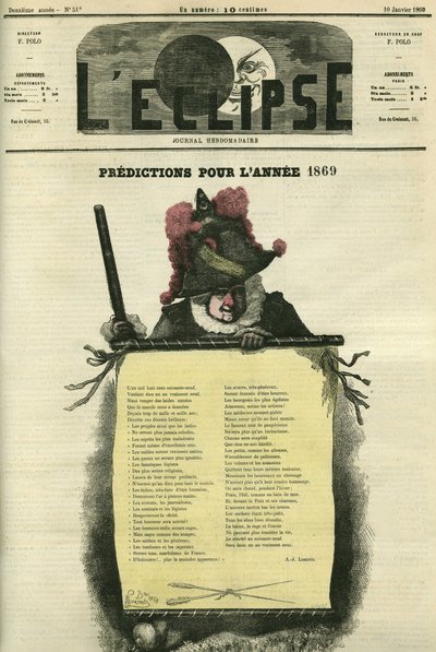 Předpovědi na rok 1869. Obálka v “” L