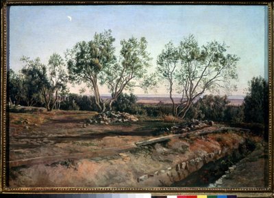 "Olivovníky u hřbitova Albano"" Obraz Alexandra Ivanova (1806-1858) 1845 Státní Treťjakovská galerie, Moskva od Aleksandr Andreevich Ivanov