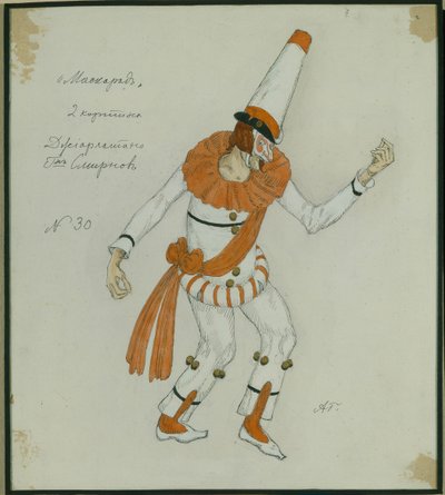 Kostýmní návrh hry Maškaráda M. Lermontova, 1917 od Aleksandr Jakovlevic Golovin