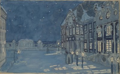 Zimní palác. Scénický návrh k opeře Ledový dům A. Koreščenka, 1901 od Aleksandr Jakovlevic Golovin