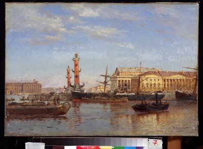 Pohled na Petrohrad z Něvy. (Pohled na Petrohrad z Něvy). Obraz Alexandra Karloviče Beggrova (1841-1914). Olej na plátně, 46 x 65 cm od Aleksandr Karlovich Beggrov