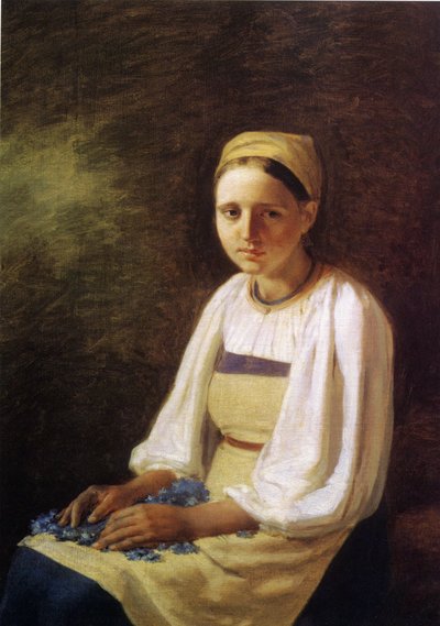 Selka s chrpami, 20. léta 19. století od Aleksei Gavrilovich Venetsianov