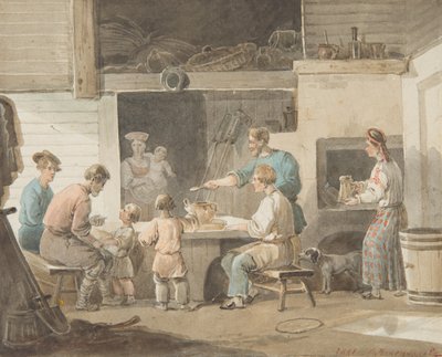 Oběd, 1821 od Aleksei Gavrilovich Venetsianov