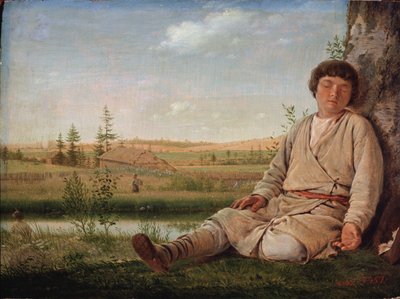 Spící pastýřský chlapec, 1823 od Aleksei Gavrilovich Venetsianov