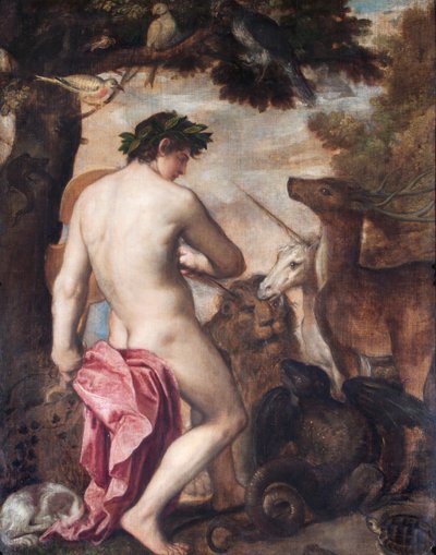 Orpheus Enchanting The Animals (olej na plátně) od Alessandro (1588–1649) (attr. to) Titian (workshop of) and Padovanino