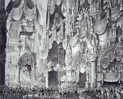 Korunovace Ferdinanda I. (1793-1875) v milánské katedrále od Alessandro (after) Sanquirico