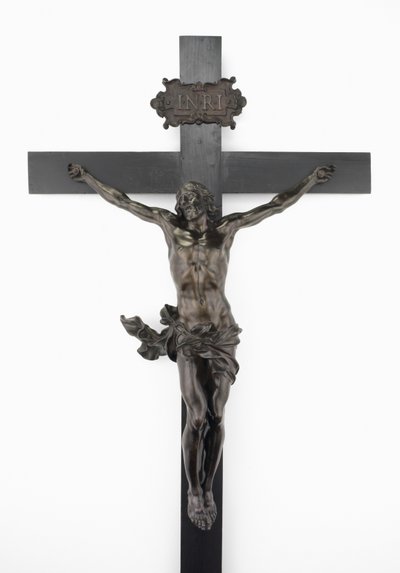 Krucifix, c.1646 (bronz, hruškové dřevo s ebonizací a mořením) od Alessandro Algardi