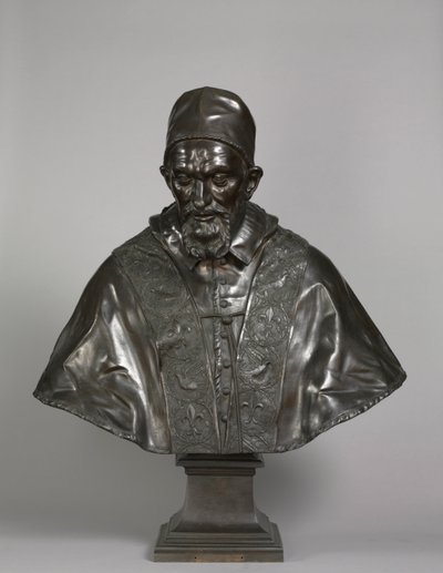Portrét papeže Inocence X Pamphili, navržený v letech 1647-1648, litý 1650-1700. od Alessandro Algardi