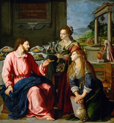Kristus v domě Marty a Marie od Alessandro Allori