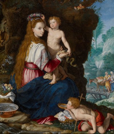 Madona s Ježíškem a svatým Janem Křtitelem od Alessandro Allori