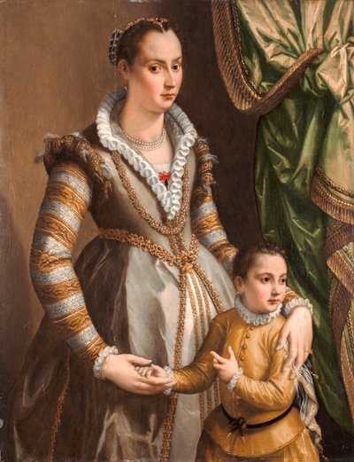 Portrét šlechtičny se synem od Alessandro Allori