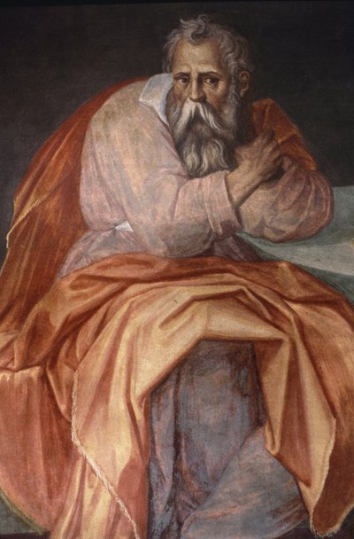 Prorok Jeremiáš, Ospedale degli Innocenti, Florencie (freska) od Alessandro Allori