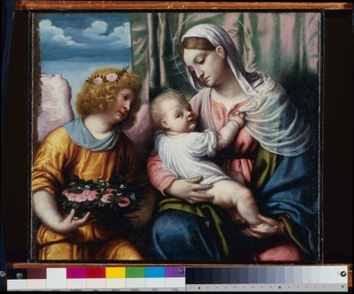 Madona s dítětem a andělem od Alessandro Bonvicino Moretto