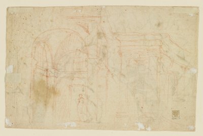 Studie andělů a amorů (recto); Architektonické studie (verze) od Alessandro Casolani