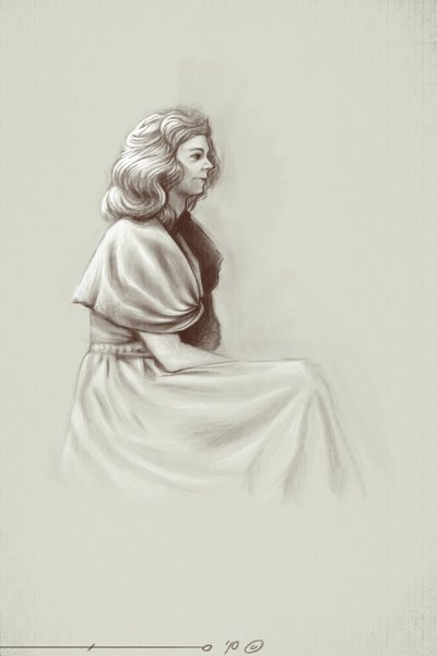 Mladá žena žijící za prvního císařství, počátek 19. století. Ilustrace Alessandro Lonati. 2010 od Alessandro Lonati