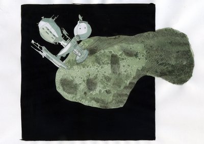 Očekávání: Těžba asteroidů, těžba surovin z asteroidů a dalších planetek Ilustrace Alessandro Lonati od Alessandro Lonati