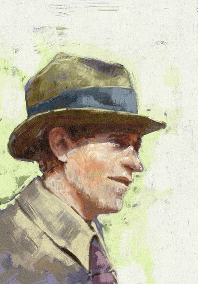 Portrét vědce Ettore Majorany, 2023 (ilustrace) od Alessandro Lonati