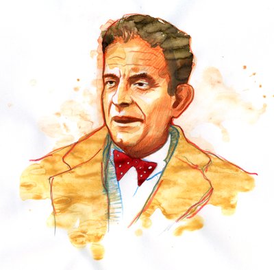 Portrét francouzského psychiatra a psychoanalytika Jacquese Lacana (1901-1981) (Portrét francouzského psychoanalytika a psychiatra Jacquese Lacana) od Alessandro Lonati