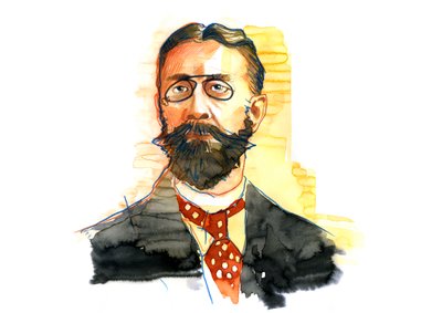 Muotokuva saksalaisesta taloustieteilijästä ja sosiologista Max Weberistä (1864-1920) (Saksalaisen sosiologin, filosofin, juristin ja poliittisen taloustieteilijän Max Weberin muotokuva) od Alessandro Lonati