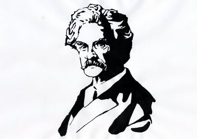 Portrét Marka Twaina (1835-1910) od Alessandro Lonati