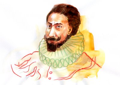 Portrét Miguela de Cervantes Saavedra (1547-1616) (Portrét španělského spisovatele Miguela de Cervantes Saavedra) od Alessandro Lonati