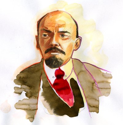 Portrét Vladimira Lenina (Lenin) (1870-1924), ruského politika a revolucionáře od Alessandro Lonati
