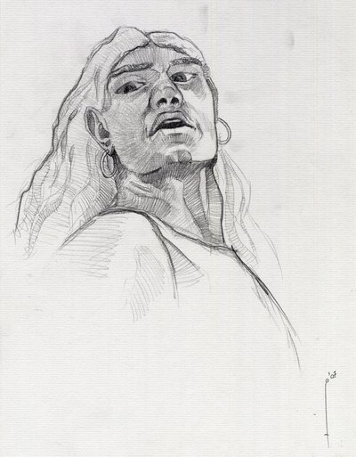 Portrét piráta (soukromníka) nebo busta námořníka. Kresba Alessandro Lonati. od Alessandro Lonati