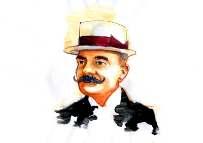 Portrét italského spisovatele Emilia Salgariho (1863-1911) (Portrét italského spisovatele Emilia Salgariho) od Alessandro Lonati