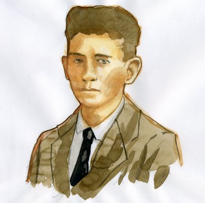 Portrét pražského spisovatele Franze Kafky (1883-1924) (Portrét německy píšícího spisovatele románů Franze Kafky) od Alessandro Lonati