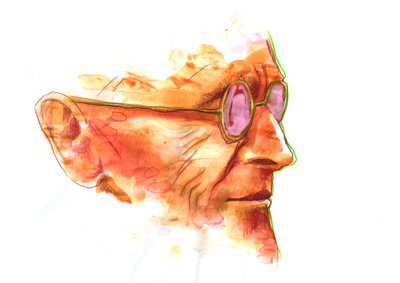 Muotokuva kirjailija Hermann Hessen (1877-1962) Piirustus od Alessandro Lonati