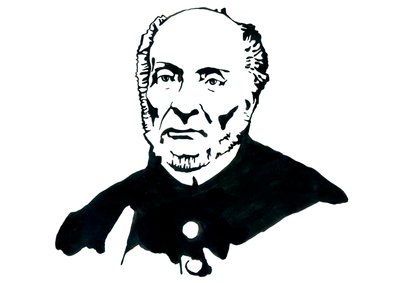 Reprezentace Victora Schoelchera (1804-1893) Francouzský politik, Franc Macon, známý tím, že vedl Dekret o definitivním zrušení otroctví ve Francii (Portrét francouzského abolicionistického spisovatele Victora Schoelchera) Ilustrace Alessandro Lonati od Alessandro Lonati