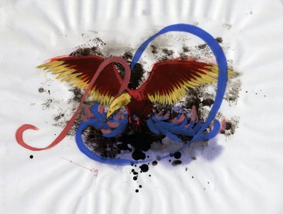 Znázornění pohádkového zvířete fenixe (nebo fénixe), které se objevuje v čínských (fenghuang), perských (simurgh), řeckých a římských mytologiích. Barevná kresba Alessandra Lonatiho. od Alessandro Lonati