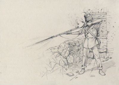 Druhé císařství (1852-1870): střelba pěšáka, voják rakouské armády, Rakousko-Uhersko (Rakousko-Uhersko) od Alessandro Lonati