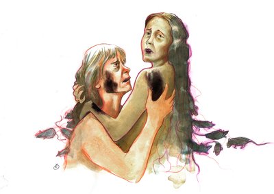 Dvě oběti dýmějového moru v době velkých epidemií (Dvě oběti moru) od Alessandro Lonati