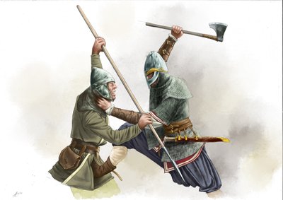 Viikinkien soturitaistelu od Alessandro Lonati