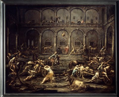 Příjezd galerií do věznice v Janově Obraz od Alessandra Magnasca (1667-1749) 18. století ne. 1,16x1,42 m Bordeaux, Muzeum výtvarných umění. od Alessandro Magnasco