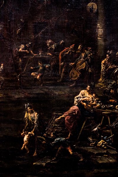 Hráči, vojáci a tuláci, asi 1720/30 (olej na plátně) od Alessandro Magnasco
